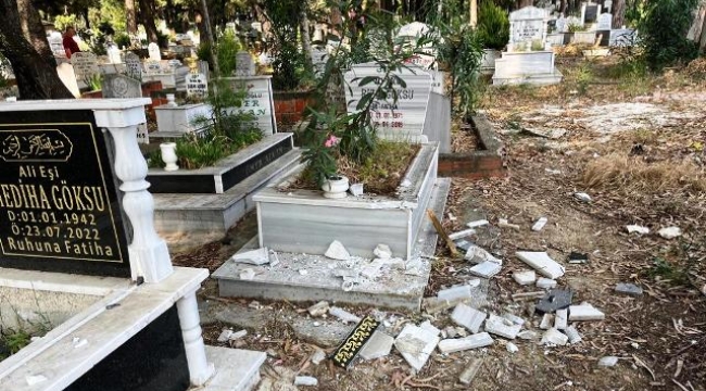 Mezarlığa gelen vatandaşlar hayatlarının şokunu yaşadı