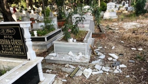 Mezarlığa gelen vatandaşlar hayatlarının şokunu yaşadı