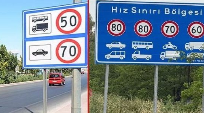 Karayollarındaki hız sınırı ve hız sınırı sonu levhaları değişiyor
