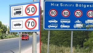Karayollarındaki hız sınırı ve hız sınırı sonu levhaları değişiyor