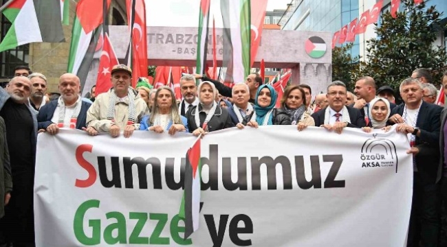 Trabzon Gazze için yürüdü, binlerce kişi tek yürek oldu