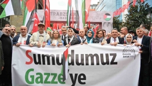 Trabzon Gazze için yürüdü, binlerce kişi tek yürek oldu