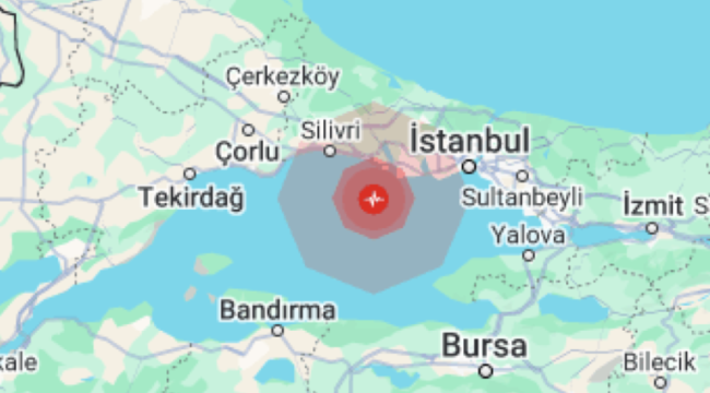 İstanbul'da hissedilen 5 büyüklüğünde deprem