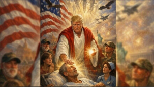 Papa'yı İran konusunda suçlayan Trump, kendini Hz. İsa olarak resmeden bir görsel paylaştı