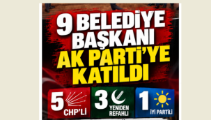 9 belediye başkanı AK Parti'ye katıldı: Cumhurbaşkanı Erdoğan katılan isimlere rozet taktı